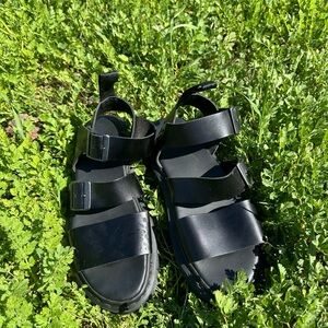 Gryphon Brando Leather Gladiator Doc Marten Sandals